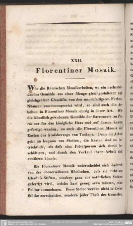 XXII. Florentiner Mosaik