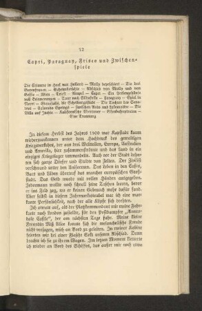 12 Capri, Paraguay, Frisco und Zwischen= spiele
