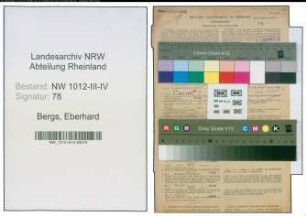 Entnazifizierung Eberhard Bergs , geb. 08.11.1894 (Gastwirt)