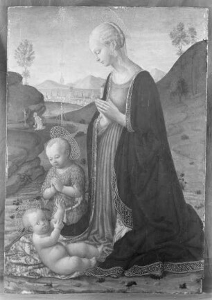 Maria und Johannes das Christkind verehrend