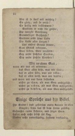 Einige Sprüche aus der Bibel
