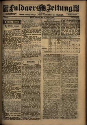 Zweite Ausgabe vom Mittwoch, den 29. Oktober 1902.