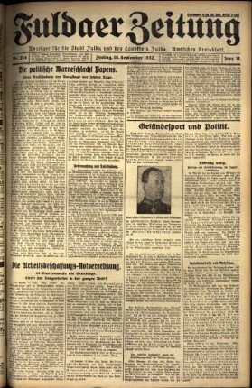 Ausgabe vom Freitag, den 16. September 1932.
