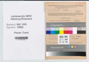 Entnazifizierung Franz Preuer, geb. 07.01.1905 (Zollsekretaer)