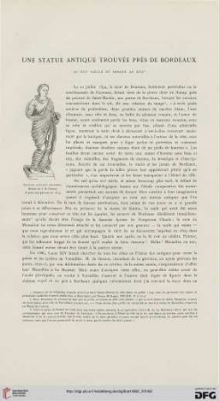 8: Une statue antique trouvée près de Bordeaux au XVIe siècle et perdue au XVIIe