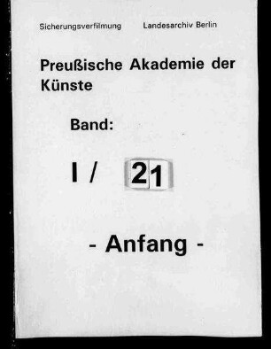 Personalakte Prof. Paul Graener, Vorsteher einer Meisterschule für Komposition