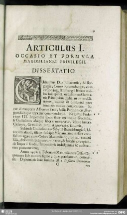 Articulus I. Occasio Et Formula Maximilianei Privilegii