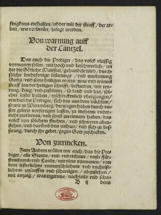 Von warnung auff der Cantzel.