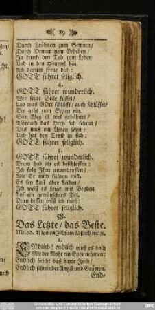 58. Das Letzte, das Beste.