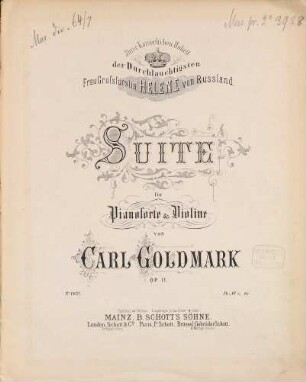 1. Suite : für Pianoforte & Violine ; (E-Dur) ; op. 11