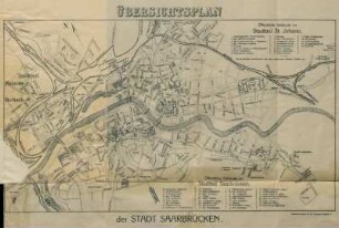 Übersichtsplan der Stadt Saarbrücken.