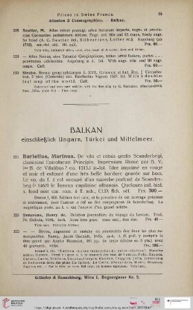 Balkan einschließlich Ungarn, Türkei und Mittelmeer (Nr. 331 - 379)