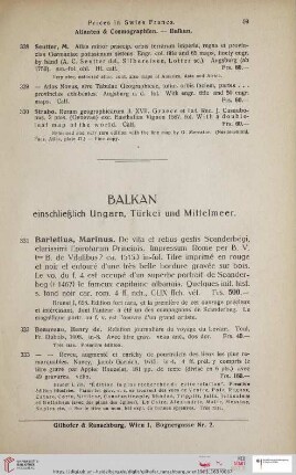 Balkan einschließlich Ungarn, Türkei und Mittelmeer (Nr. 331 - 379)