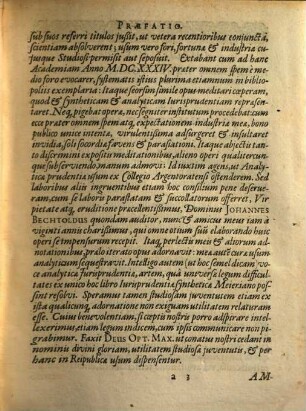 Justi Meieri Collegium Argentoratense : totius iurisprudentiae absolutum systema exhibens, 1