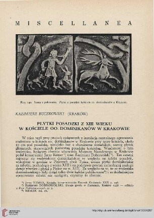 7: Płytki posadzki z XIII wieku w kościele oo. dominikanów w Krakowie