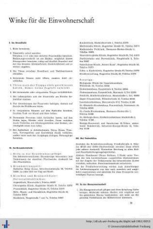 Winke für die Einwohnerschaft, Sehenswertes, Erklärungen der Zeichen und Abkürzungen.
