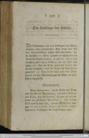 Die Lieblinge der Götter