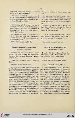 Vorstands-Sitzung vom 15. Februar 1905 / Séance du Comité du 15 février 1905