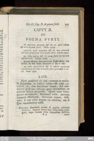 Caput II. De Poena Furti.