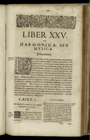 Liber XXV. De Harmonica, Seu Musica.