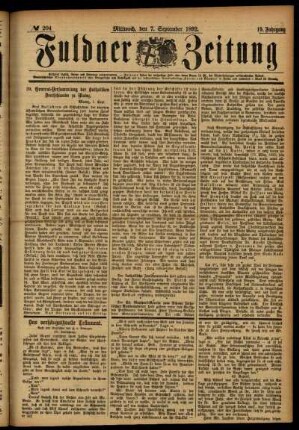 Ausgabe vom Mittwoch, den 07. September 1892.