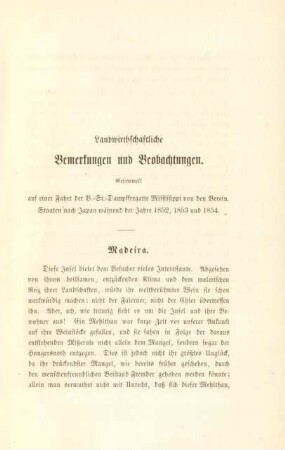 Landwirthschaftliche Bemerkungen und Beobachtungen.