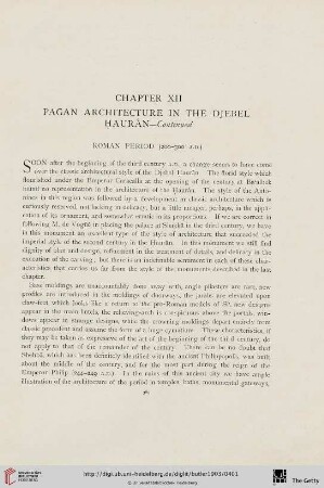 Chapter XII. Pagan Architecture in the Djebel Haurân - Continued