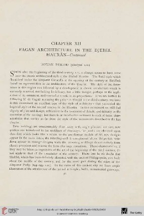 Chapter XII. Pagan Architecture in the Djebel Haurân - Continued