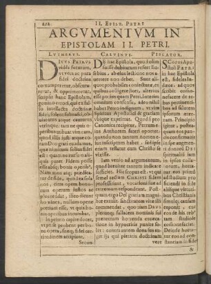 Argumentum In Epistolam II. Petri.