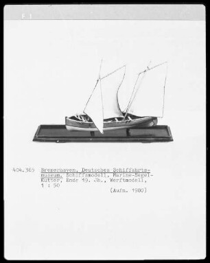 Marine-Segelkutter, Ende 19. Jahrhundert, Werftmodell