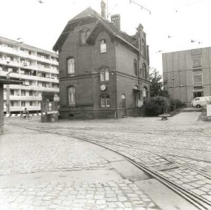 Cottbus. Straßenbahndepot, Berliner Straße 58/60. um 1905. Verwaltungsgebäude. Hofansicht