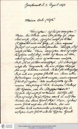 Brief vom 03.04.1898