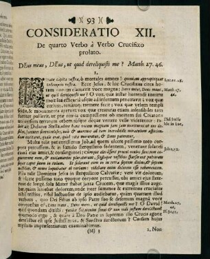 93-98, CONSIDERATIO XII. De quarto Verbo à Verbo Crucifixo prolato.