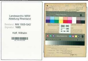 Entnazifizierung Wilhelm Hoff , geb. 10.03.1880 (Friseur)