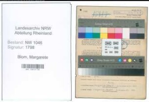 Entnazifizierung Margarete Blom , geb. 23.03.1921 (Postangestellte)