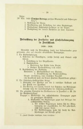§ 9. Betrachtung der Freiheits- und Einheitsbewegung in Deutschland 1848-1850