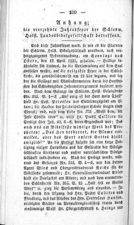 Anhang; die vierzehnte Jahresfeyer der Schlesw. Holst. Landesbibelgesellschaft betreffend.