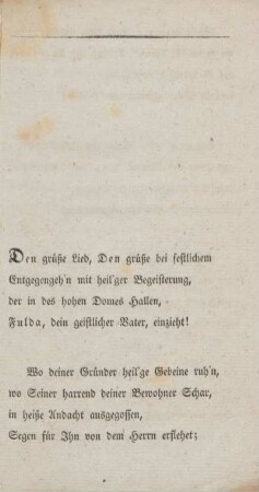 [Haupttteil: Ode der feierlichen Einsetzung ... Johann Adam Krieger zu Fulda ...]