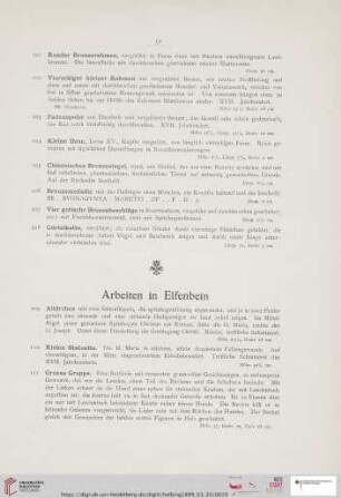 Arbeiten in Elfenbein (Nr. 109-118)