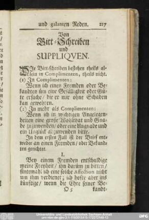 Von Bitt-Schreiben und Suppliquen.