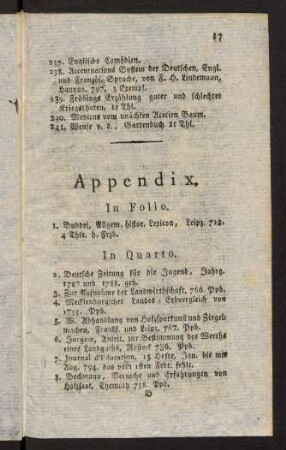 17, In Folio; In Quarto
