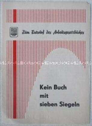 Propagandaschrift des FDGB zur Diskussion um das Arbeitsgesetzbuch der DDR