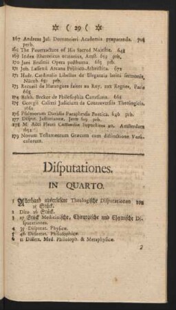 Disputationes.
