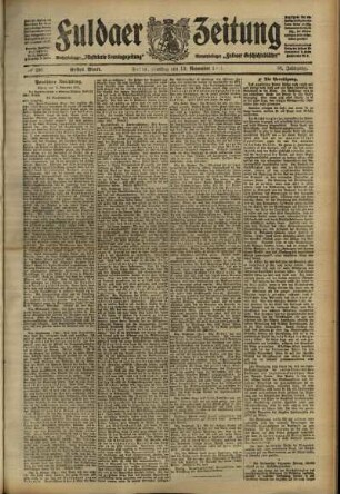 Erste Ausgabe vom Montag, den 13. November 1911.