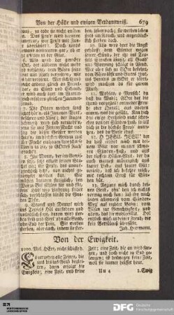 Von der Ewigkeit.