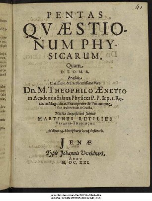 Pentas Quaestionum Physicarum
