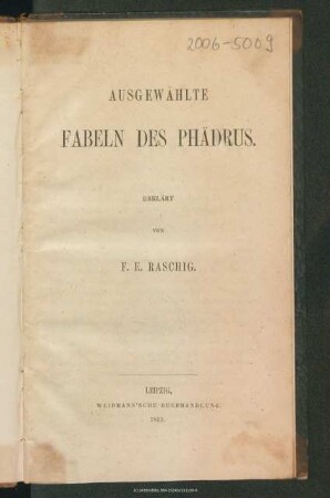 Ausgewählte Fabeln des Phädrus