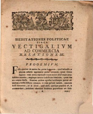 Meditationes politicae circa vectigalium ad commercia relationem