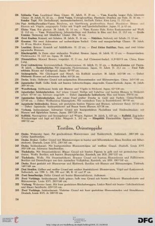 Textilien, Orientteppiche (Nr. 243-269)