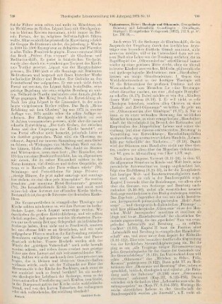 790-791 [Rezension] Niederstrasser, Heinz, Theologie und Oikonomie